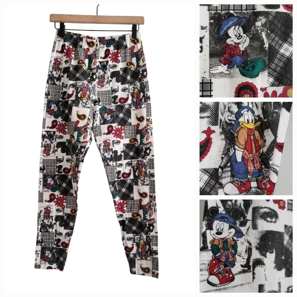 VTG Mickey Unlimited Jerry Leigh 80s/90s Paisley Leggings Disney‎ Hip Hop